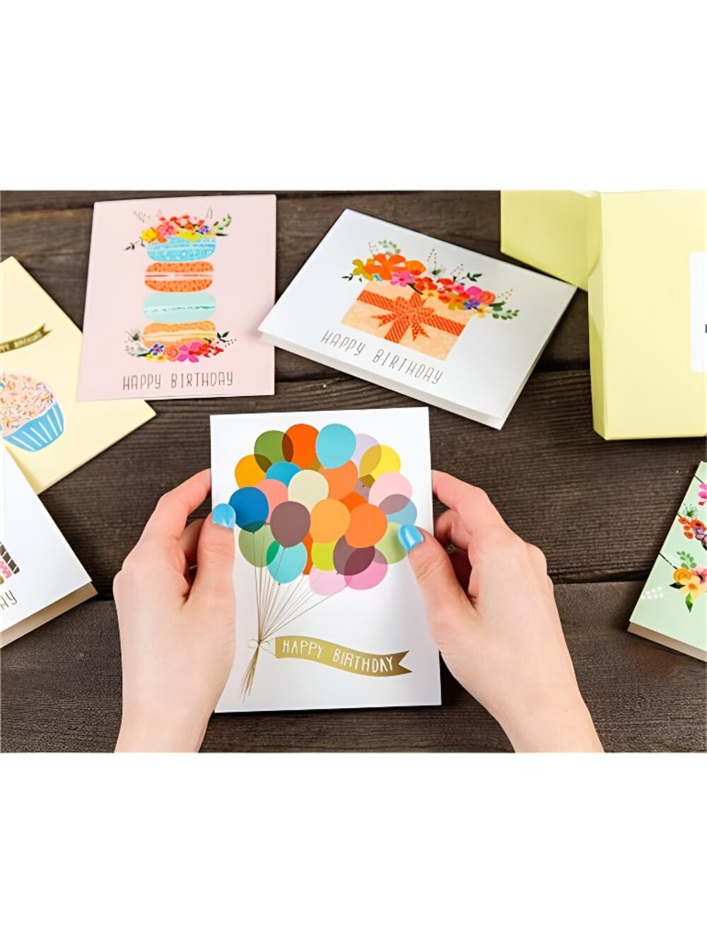 Gold Foil Bulk Birthday Cards Assortment – 48pc Bulk with Envelopes Box Set